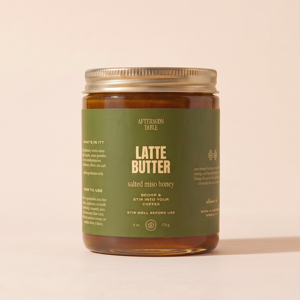 salted miso honey latte butter jar, a honey coffee stir-in by afternoon table